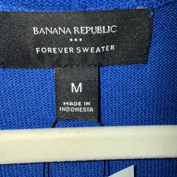 NWT Banana Republic Factory Forever Yarn Blue Cardigan Size Medium Preppy - Picture 14 of 16